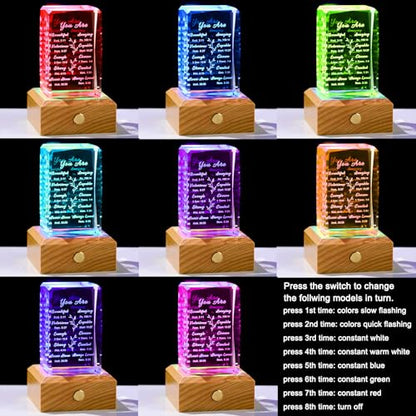 Ornalrist Christian Gifts for Women Crystal with Wood Night Light - color: Christian Gifts-You Are