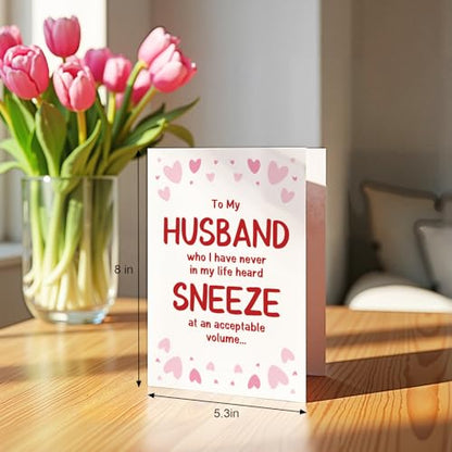 Funny Husband Birthday Card from Wife, Humor Birthday Card for Husband from Wife, The Loudest Sneezer, Who I Have Never in My Life Heard Sneeze at an Acceptable Volume - color: Loudest Sneezer