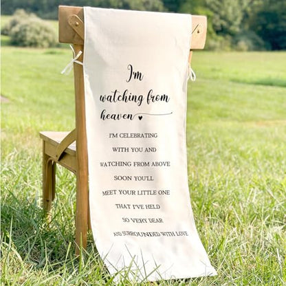 Memorial Wedding Chair Sign, Baby Shower Chair Reserved Signs, Reserved Seating Signs Baby Shower, In Loving Memory Sign, I'm Watching From Heaven Chairs Banner - style: Baby Shower