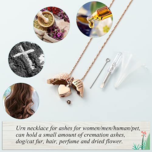 Imrsanl Heart Cremation Urn Necklace Pendant for Human Ashes - A Piece of My Heart Lives in Heaven Memorial Keepsakes Cremation Jewelry - color: Locket-Rose Gold