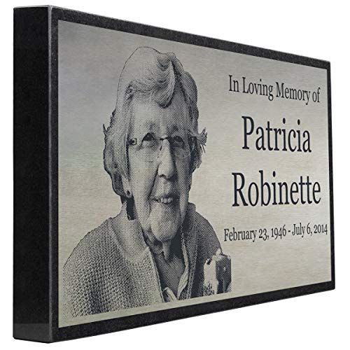 PlaqueMaker Stainless Steel and Granite Memorial Headstone - Markers for Lost Family Members, Infants, Loved Ones, Friends, Dogs, Cats, and Other Family Pets. (24 x 12 x 2) - size: 24 x 12 x 2"