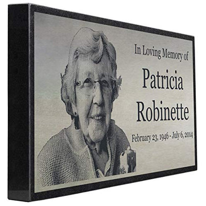 PlaqueMaker Stainless Steel and Granite Memorial Headstone - Markers for Lost Family Members, Infants, Loved Ones, Friends, Dogs, Cats, and Other Family Pets. (24 x 12 x 2) - size: 24 x 12 x 2"