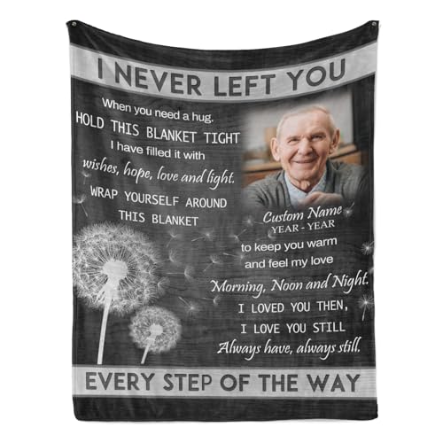 Personalized Memorial Photo Blanket for Loss of Loved one：Made in USA, in Loving Memory Photo Blanket Custom Sympathy Throw Blankets Gift for Loss of Dad Mom Husband Wife - color: Memorial Blanket 19