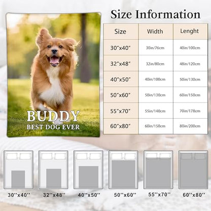 Ship Next Day, Customized Pet Memorial Gifts, Custom Dog Blanket with Picture Name, Personalized Pet Memorial Photo Blanket, Loss of Pet Sympathy Gift, Dog Passing Away Bereavement Gifts - color: Dog Blanket 07