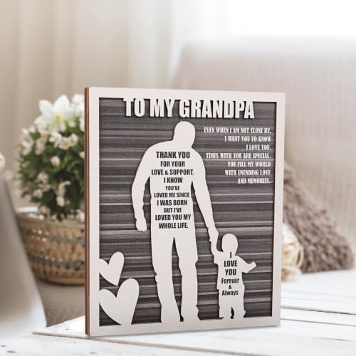 Rustic Grandpa and Grandson Sign - Gifts for Grandpa from Grandson Ideal for Father's Day, Birthdays, Grandparents Day, Christmas - style: Grandpa & Grandson