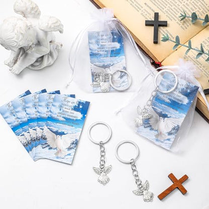 Ecally 20 Sets Funeral Favors for Guest Celebration of Life Keychains Memorial Service Sympathy Gifts for Family Church Decoration (Classic Style) - style: Classic