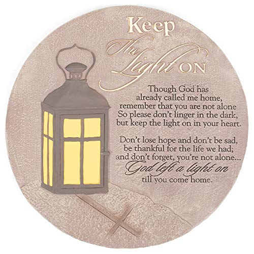 Dicksons Keep the Light On Lantern 10 x 10 Inch Resin Stone Indoor Outdoor Garden Stepping Stone