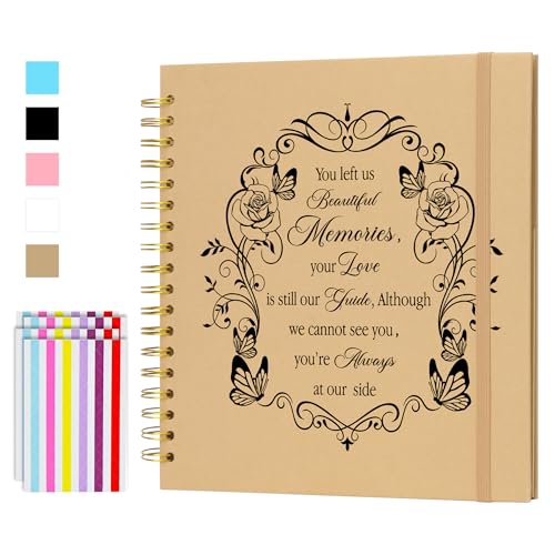 Memorial Gifts In Memory of Loved One Scrapbook Album Blank DIY Album,Sympathy Gifts Bereavement Photo Album Book. (Brown, 8x8) - color: Brown, size: 8x8