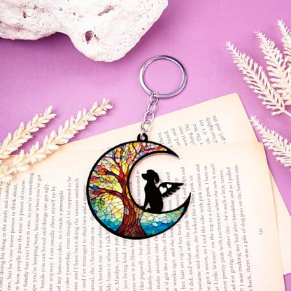 Dog Memorial Keychain Dog Loss Sympathy Gift for Women Men | Suncatcher Keychain Dog Passing Away Gifts for Pet Mom Dad Memorial Keychain Rainbow Bridge Dog Loss Gift