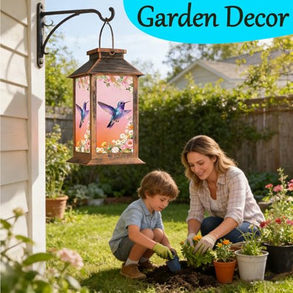 Hummingbird Garden Deco Solar Lanterns Outdoor Waterproof,Metal Hanging Decorative Solar Lights,Mothers Day Gifts,Birthday Gifts for Women Mom Grandma,Gardening Gifts for Yard,Patio, Lawn,Tabletop - style: Style_ Hummingbird