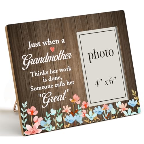Great Grandmother Gifts, Gifts for Grandma Wood Photo Frame 8X10 | Great Grandmother Picture Frame (Photo 4X6 Inches) - color: Just