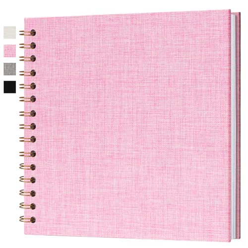 7x7 Inch Scrapbook DIY Photo Album, 20 Sheets (40 Pages), Pink - color: Pink, size: 7 x 7 Inch 20 Sheets