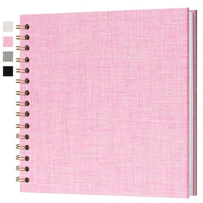 7x7 Inch Scrapbook DIY Photo Album, 20 Sheets (40 Pages), Pink - color: Pink, size: 7 x 7 Inch 20 Sheets