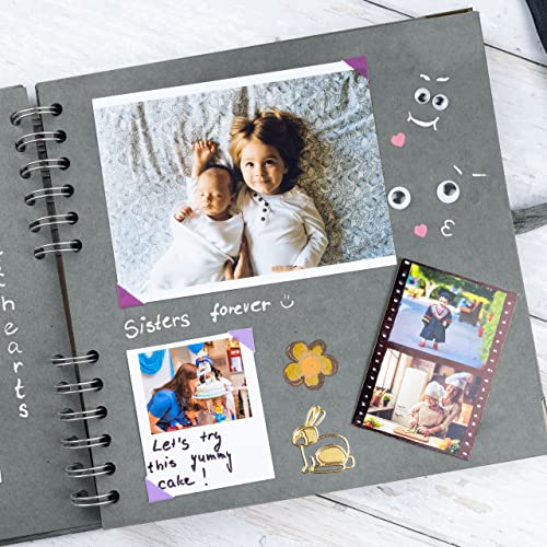 Scrapbook Album, 60 Pages, 8 x 8 Inch, Grey Photo Album, Scrap Book | Hardcover with Thick 200 GSM Kraft Paper, Ideal for Your Scrapbooking Albums, Art & Craft Projects (Grey, 8 x 8 Inch) - color: Grey, size: 8 X 8 Inch