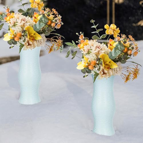 2Pcs Cemetery Vases with Spikes, 7.8 Inch Grave Vases for Cemetery, Plastic Flower Holder Grave Decorations for Cemetery Headstone Graveside
