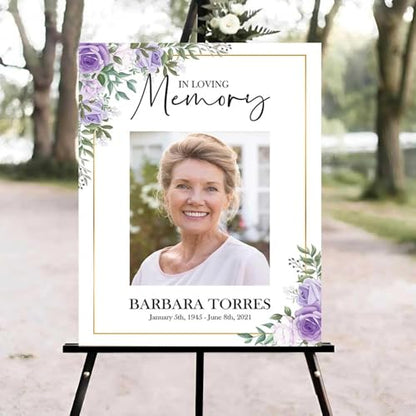 Funeral Welcome Sign, Celebration of Life Welcome Sign, in Loving Memory Sign, Celebration of Life Funeral Sign, Celebration of Life Sign, Memorial Sign with Photo #uoq123 - color: Version #21