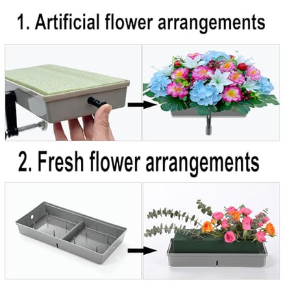Grave Saddles, Headstone Holders for Cemetery Tombstones 6–12" – 2 Pack - color: Gray, size: 3 to 12 inches