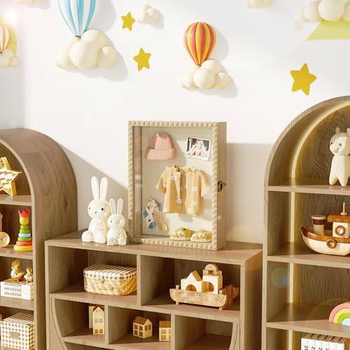 SZQINJI Shadow Box Frame 13x16 Deep Large Memory Box Display Cases, Natural - color: Natural, size: 13x16