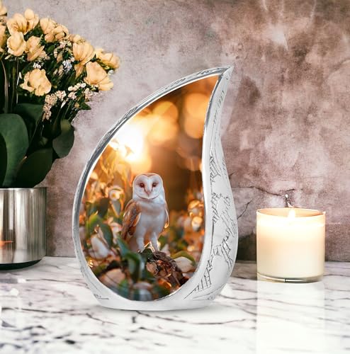 Owl Urn - Tear Drop Urns - Cremation Urns for Human Ashes Adult Male - Decorative Urns - Adult Urns for Human Ashes Women (10 inch Pack of 1) - size: Large