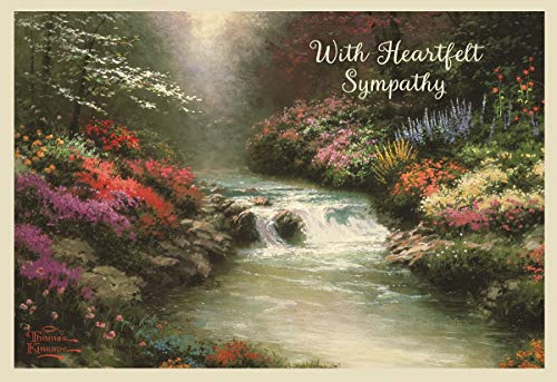 DaySpring - With Heartfelt Sympathy - Thomas Kinkade Painter of Light - 4 Design Assortment with Scripture - 12 Sympathy Boxed Cards & Envelopes, KJV