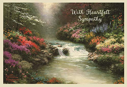DaySpring - With Heartfelt Sympathy - Thomas Kinkade Painter of Light - 4 Design Assortment with Scripture - 12 Sympathy Boxed Cards & Envelopes, KJV