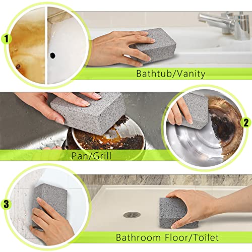 Maryton Grill Stone Cleaning Brick - Griddle Grills Cleaning Kit Block Pumice Stone for Removing Stains BBQ Grease, 3 Count | Pumice Brick for Removing Stains BBQ Grease of Griddle