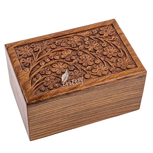 Handcarved Rosewood Tree of Life Urn for Human Ashes Adult Male Female - 218 lbs Floral Carving Large Wooden Cremation Urn Box Suitable for Burial Funeral Decorative Spiritual Memorial Casket - color: Rosewood Tree of Life, size: XX-Large (218lbs or 109kg