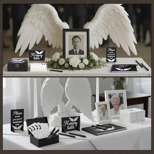 Celebration of Life Guest Book Funeral Memory Cards, Angel - style: Angel