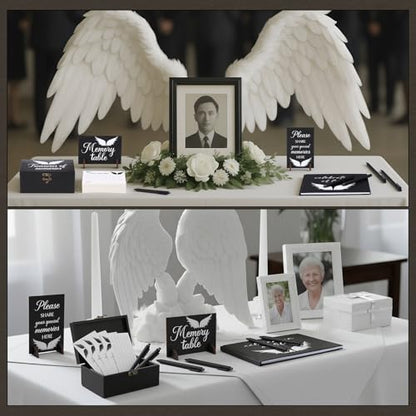 Celebration of Life Guest Book Funeral Memory Cards, Angel - style: Angel