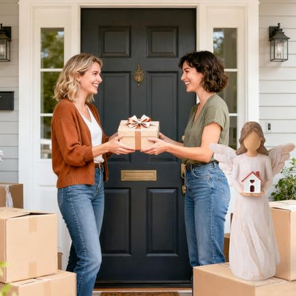 Housewarming Gifts New Home, Angel with House Figurines Hand-Painted | House warming Gifts Ideas for Women, Men, Couple, First Time Home Buyers, Homeowners - style: Housewarming Gifts