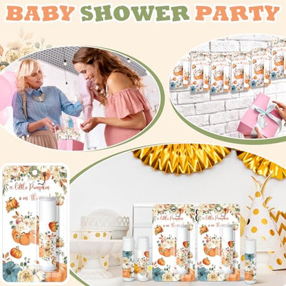 30 Pack Fall Little Pumpkin Baby Shower Games Prizes Gifts Bulk Pumpkin Pie Scented Lip Balms Favors for Boys Girls Gender Reveal Decorations Halloween Autumn Thanksgiving Baby Shower Bags Stuffer - style: Little Pumpkin