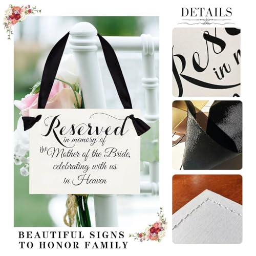 Wedding Memorial Sign in Memory of Parents Celebrating from Heaven Ceremony Seat Banner Mother of The Bride - style: Mother of the Bride