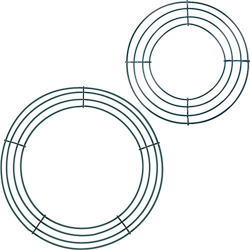 Sumind 2 Pack Wreath Wire Frame Metal Wire Wreath Base Making Rings Round Forms for Hanger Flower Wedding Spring Decoration Door DIY Craft Supplies - size: 8 Inch and 12 Inch