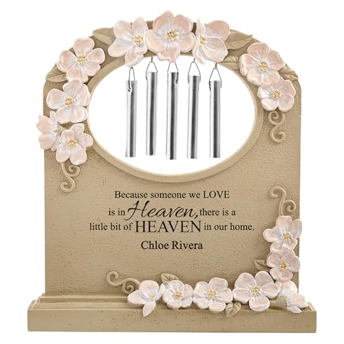 Let's Make Memories Personalized Tabletop Memorial Chime - Sympathy - Condolences - Made of Resin - Flower-Adorned - for Loved Ones in Heaven - style: For Loved Ones in Heaven