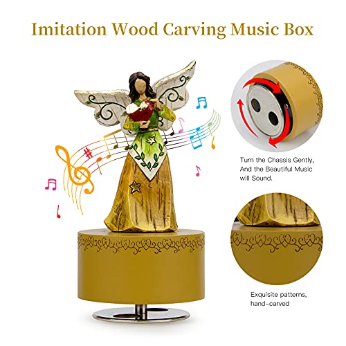 Angel Music Box Sculpted Hand-Painted Musical Figure Gifts for Mom and Daughter