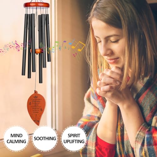 32" Sympathy Memorial Wind Chimes, Windchimes in Memory of A Loved One - color: Black 32 Lighthouse