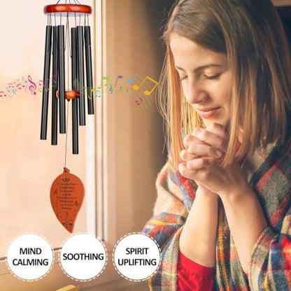 32" Sympathy Memorial Wind Chimes, Windchimes in Memory of A Loved One - color: Black 32 Lighthouse