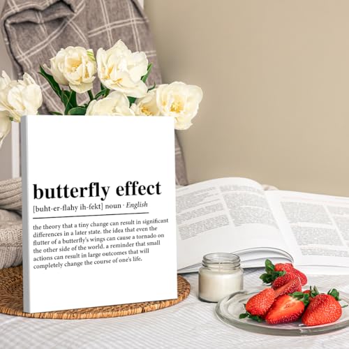 Butterfly Effect Definition Canvas Wall Art Print Inspirational Poster Artwork Motivational Wall Decor for Home Bedroom Office Classroom 8x10 Inch Framed