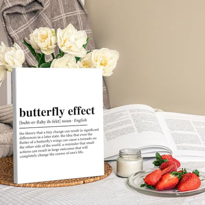 Butterfly Effect Definition Canvas Wall Art Print Inspirational Poster Artwork Motivational Wall Decor for Home Bedroom Office Classroom 8x10 Inch Framed
