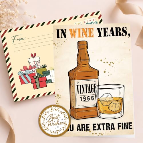 60th Birthday Card, 60th Birthday Cards for Women Men with Seal and Envelope, 60 Year Old Birthdayy Card for Mom Dad Grandma Grandpa Friend Coworker Sister Brother Him Her - color: 60th