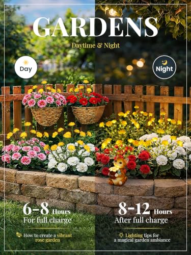 GIGALUMI 4 Pack Solar 28 Carnations Flowers Outdoor, 2 Modes, Yellow - color: Yellow, size: 4 PACK