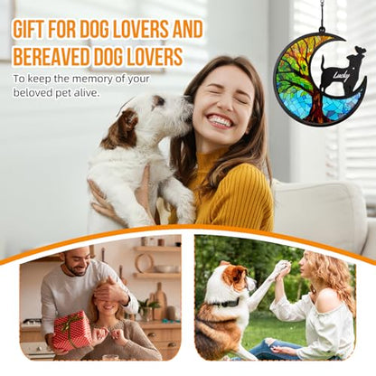Dog Memorial Suncatcher,Pet Remembrance Gift with Sympathy Card for Loss of Dog,Tree of Life DIY Ornament(God's Butterfly) - color: Butterfly