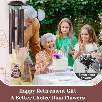 Retirement Gifts for Women/Men - 32" Wind Chimes Happy Retirement Gift for Coworker Colleague Boss Teacher Nurse - Farewell Appreciation Gifts Never Underestimate the Difference You've Made - color: Retirement
