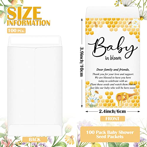Fumete 100 Pcs Baby Shower Seed Packet Adhesive Envelopes, Bee - style: Bee