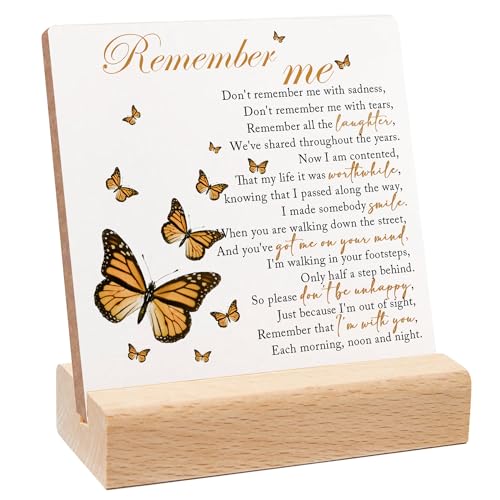 Xendelow Wood Decorative Signage - Heart Shaped Condolence Gift, 4x4 inches, Wooden Stand, Memorial Signage for Home Table Decorations - color: 003
