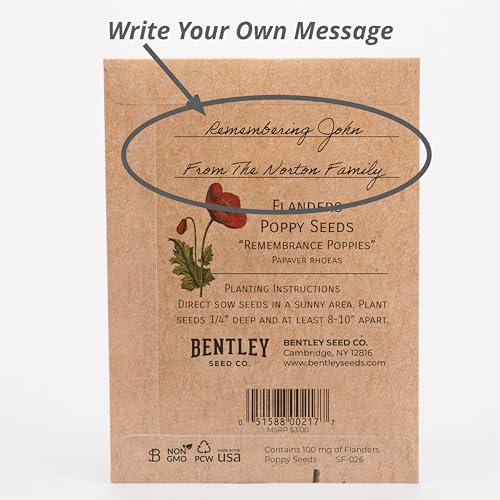 Bentley Seed Co. | Celebration of Life Funeral Favors for Guests | Non-GMO, Non-Coated Flanders Poppy Seed Packets in Our Hearts Forever and Always | Sentimental Memorial Service Gift | Pack of 25 - style: In Our Hearts Forever & Always