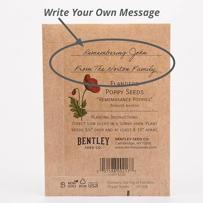 Bentley Seed Co. | Celebration of Life Funeral Favors for Guests | Non-GMO, Non-Coated Flanders Poppy Seed Packets in Our Hearts Forever and Always | Sentimental Memorial Service Gift | Pack of 25 - style: In Our Hearts Forever & Always