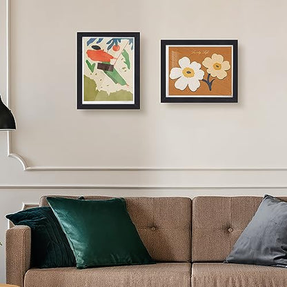 Shadow Box Frame 8x10 - 3 Pack Wood Deep Shadowbox with Glass - size: 8x10-3pcs-black