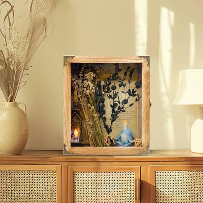 11 x13 Shadow Box Frame, Sturdy Rustic Memory Display Case with Linen Back and Acrylic Door, Picture Frame Wedding Bouquet Memorabilia Medals Photos - size: 11*13 Inch