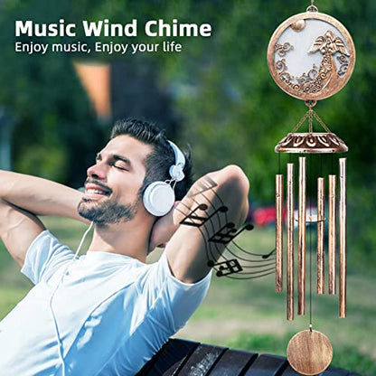 FSVGYY Solar Angel Memorial Wind Chime 33 Inch Deep Tone Outdoor - color: Angel Wind Chimes
